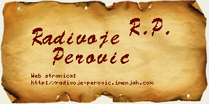 Radivoje Perović vizit kartica
